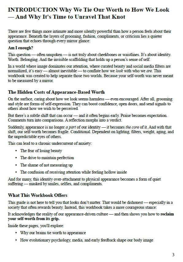 The Mirror and the Mind – A Psychology Workbook to Untangle Self-Worth from Appearance & Rebuild Identity Beyond Beauty