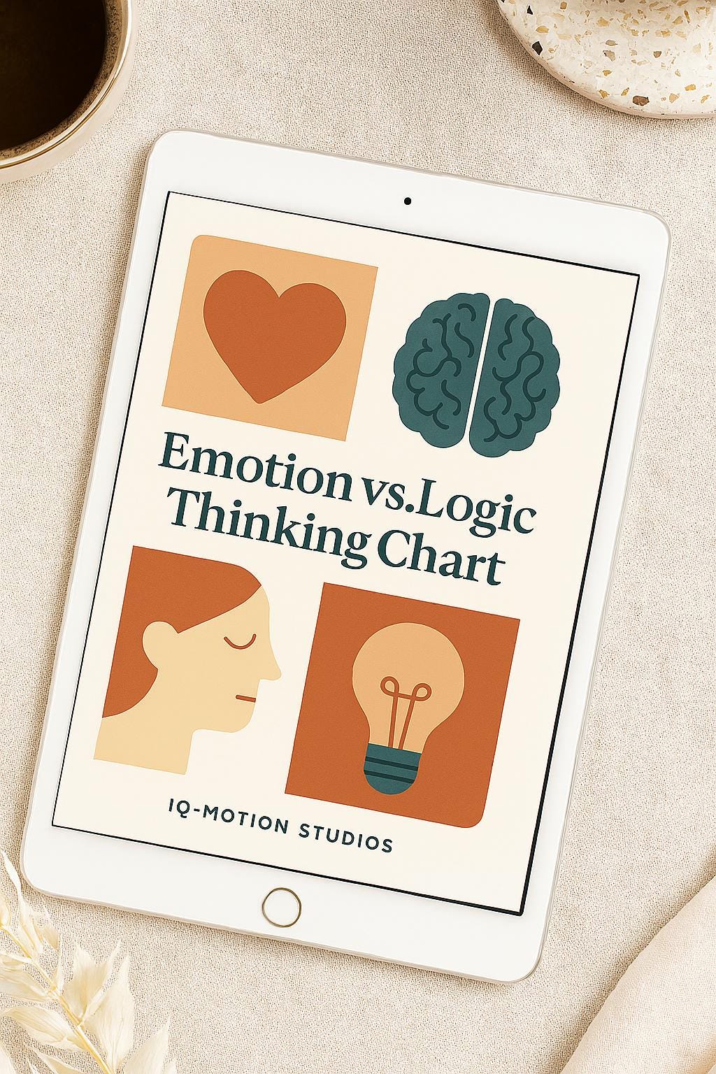 Emotion vs Logic Thinking Chart | Psychology-Based Decision Tool & Self-Coaching Aid