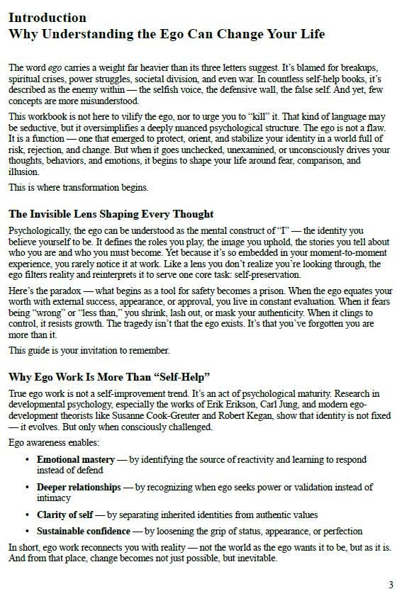 Understanding the Ego – A Psychology-Based Workbook on Identity, Self-Awareness, Inner Conflict, Shadow Work & Emotional Mastery