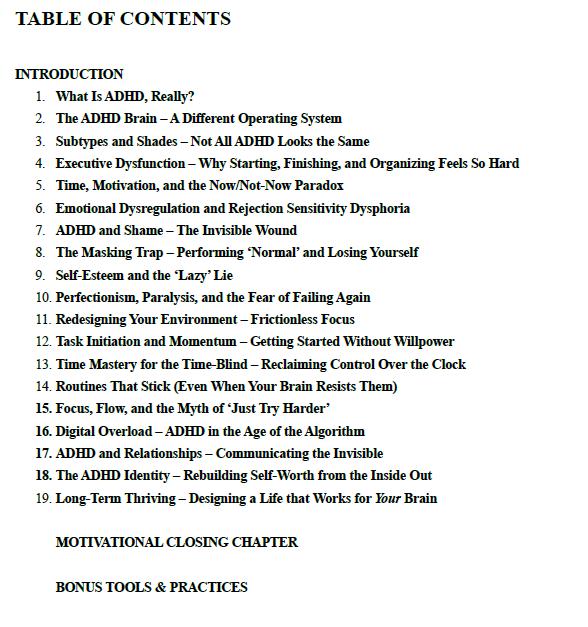 Living with ADHD – A Psychology-Based Workbook to Build Focus, Self-Compassion, and Daily Structure Without Shame or Overwhelm