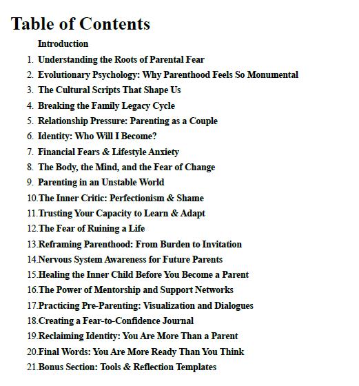 Facing Parenthood with Courage – Printable Guide for Navigating Parenting Fears, Identity Shifts & Emotional Overwhelm | A4 PDF Workbook