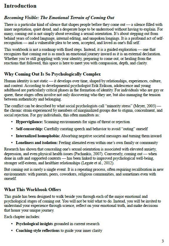 Coming Out as Gay Workbook | LGBTQ+ Self-Acceptance Guide | 20-Section PDF for Emotional Clarity & Identity Support