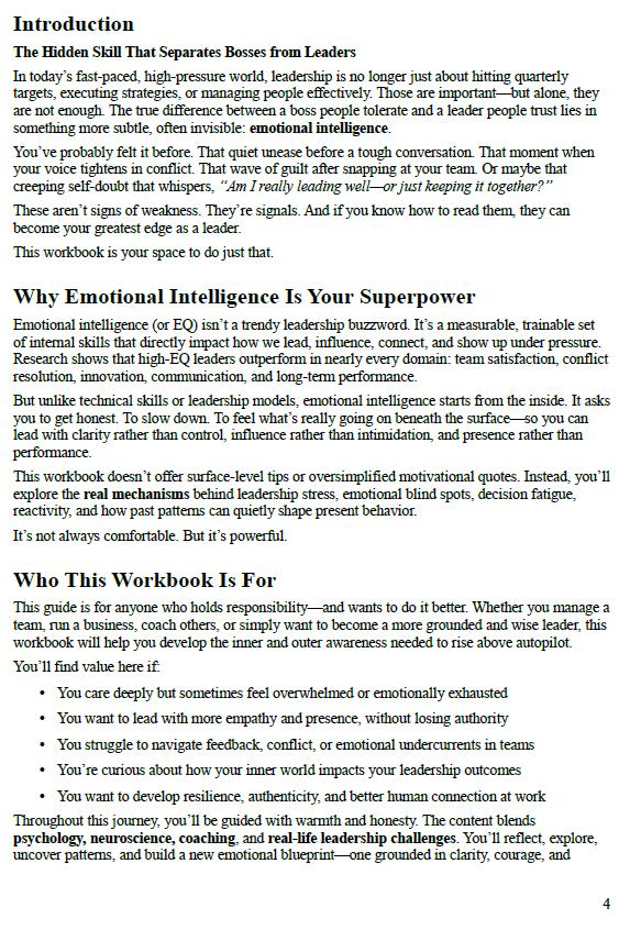 Emotional Intelligence for Managers PDF | Leadership Workbook | Coaching Tools for EQ, Self-Awareness & Team Dynamics