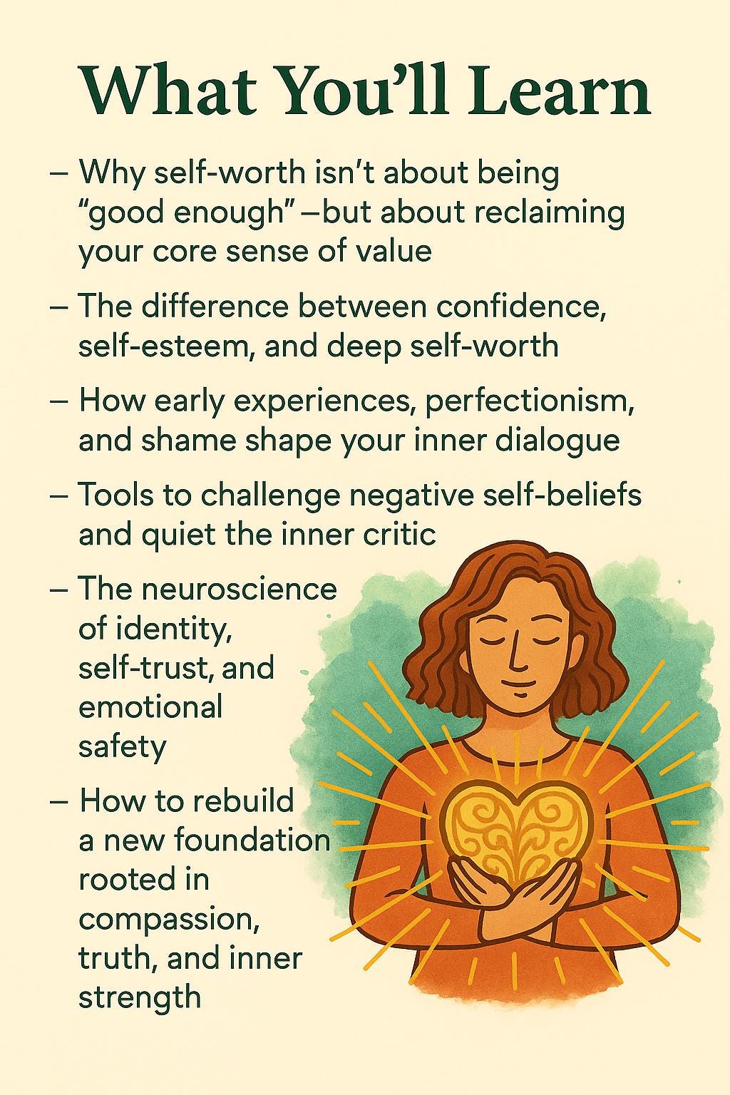 Self-Worth Workbook – Heal the Inner Critic, Build Confidence & Reclaim Your Value | 40+ A4 Printable Pages | Psychology-Based