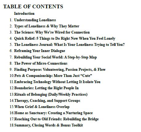Loneliness Recovery Workbook – Reclaim Belonging, Heal Disconnection & Build a Life You Love 40 + Printable A4 Pages