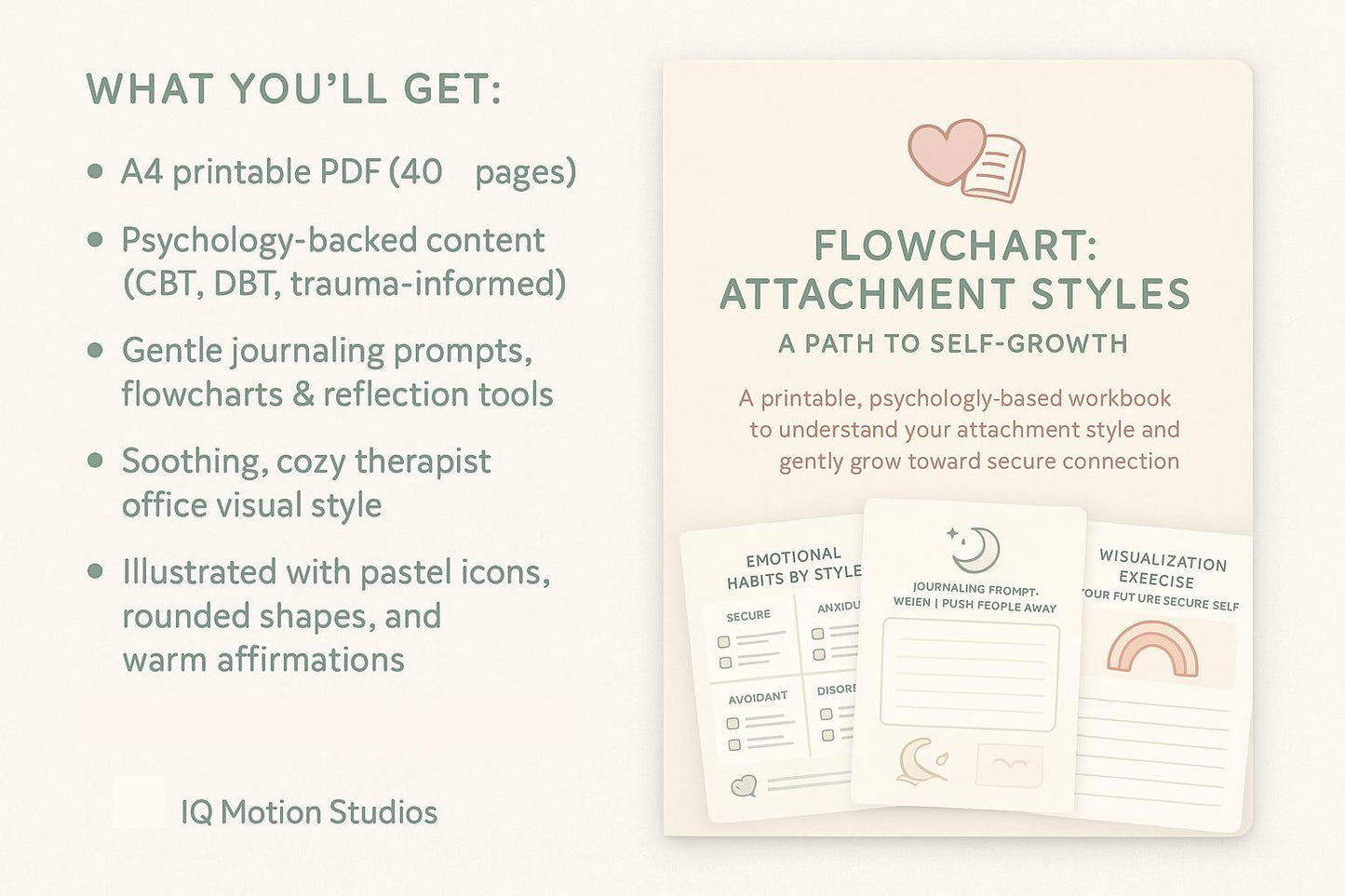 Attachment Styles Flowchart – Psychology-Based Worksheets to Heal Patterns & Strengthen Relationships