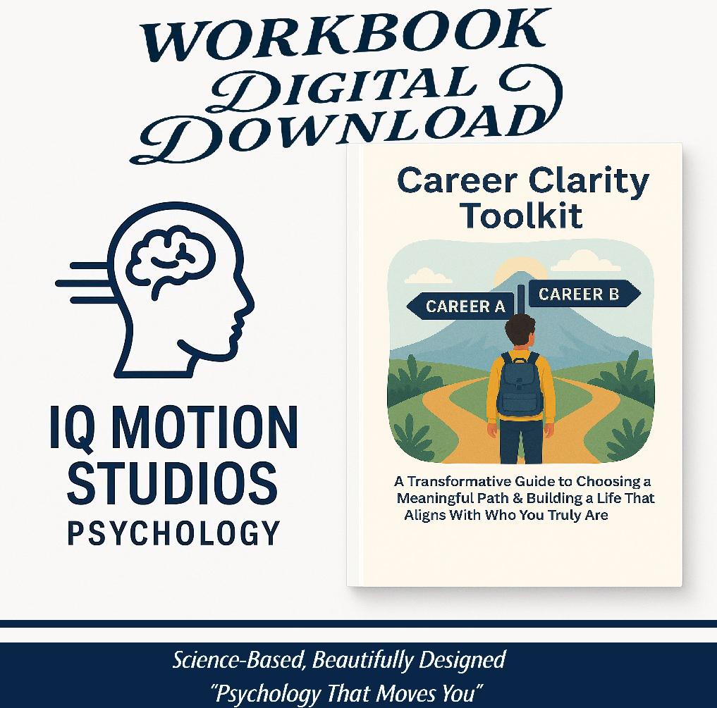 Career Clarity Toolkit | Printable Self-Coaching Workbook for Choosing a Meaningful Career Path | Psychology-Based Career Planner PDF