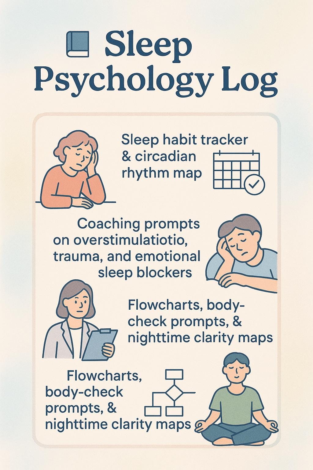 Sleep Psychology Log – A Science-Based Workbook for Sleep Recovery, Nervous System Balance & Deep Rest (60+ Printable Pages)