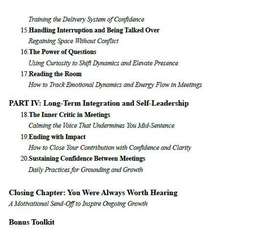 Meeting Confidence Guide PDF – Speak Up in Meetings, Be Heard and Self-Assured | Workbook for Professionals & Teams