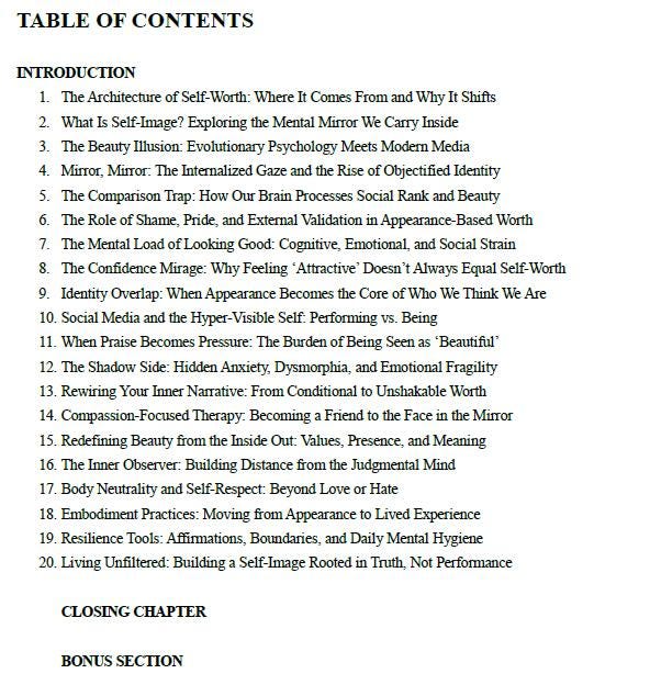 The Mirror and the Mind – A Psychology Workbook to Untangle Self-Worth from Appearance & Rebuild Identity Beyond Beauty