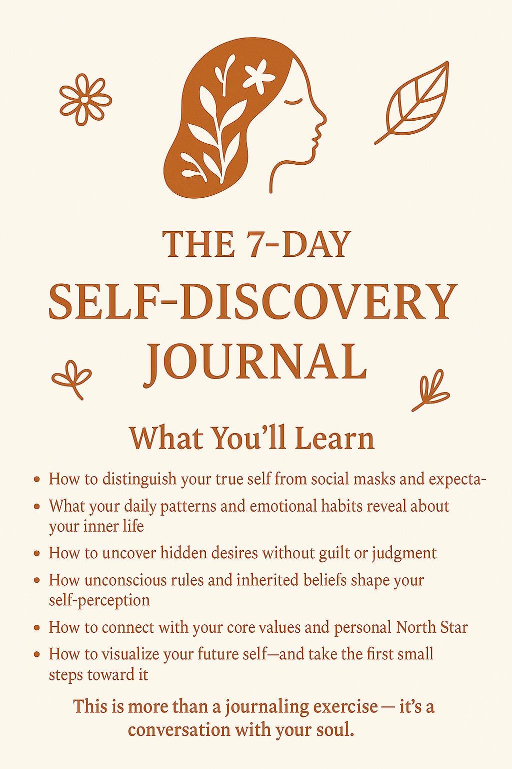 7-Day Self-Discovery Journal | Guided Prompts for Clarity, Growth & Realignment