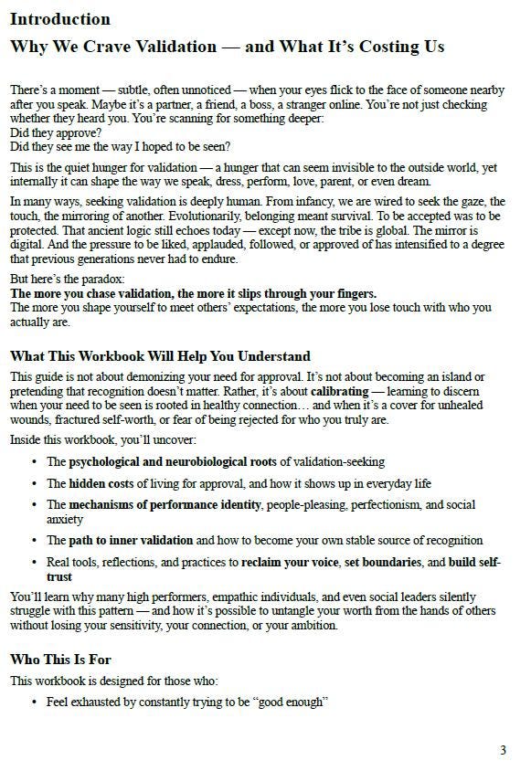 The Validation Trap – A Psychology-Based Workbook to Break Approval-Seeking, Reclaim Confidence & Build Inner Self-Worth