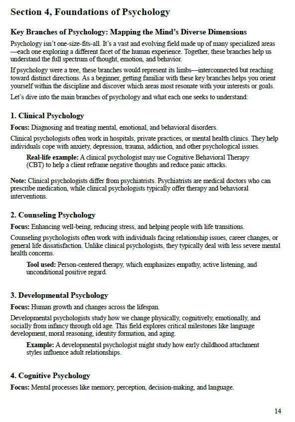 The Beginner's Guide to Psychology PDF | Learn Human Behavior, Emotions, Mind & Personality | 50 Pages | A4 Printable Workbook