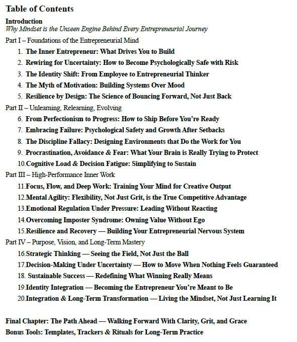 Entrepreneurial Mindset Guide PDF – 60+ Pages for Building Resilience, Vision & Growth Habits | Psychology-Based Workbook