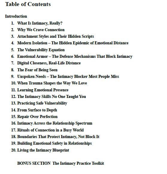 The Intimacy Blueprint | Emotional & Physical Closeness Guide | Psychology Workbook PDF (60+ Pages)