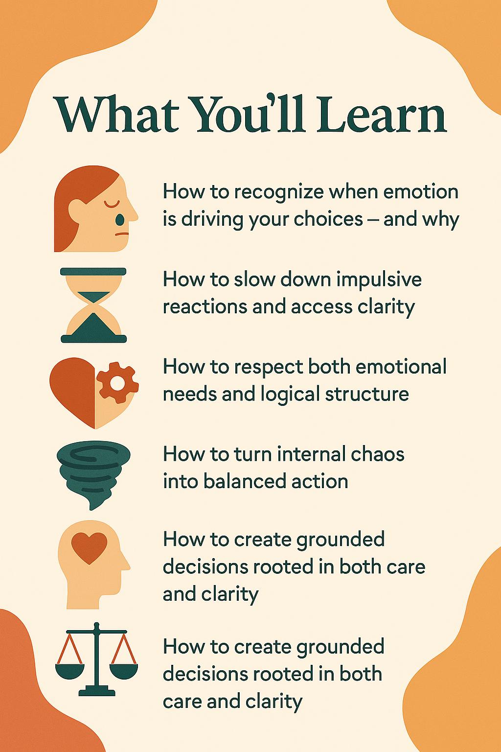 Emotion vs Logic Thinking Chart | Psychology-Based Decision Tool & Self-Coaching Aid