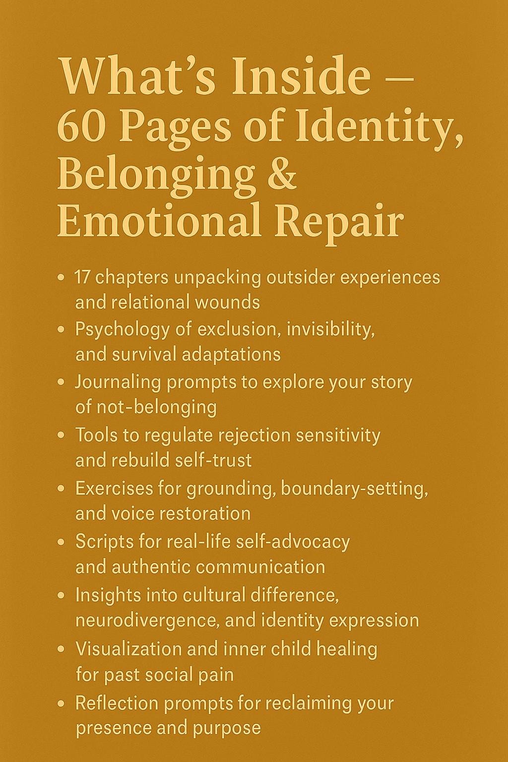 When You’re the Outsider – A Psychology-Based Workbook to Heal Belonging Wounds, Identity Pain, and Embrace Emotional Groundedness