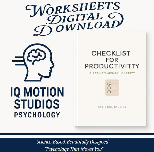 Productivity Checklist Worksheets – Printable Mental Clarity Planner | CBT-Based Self-Help PDF | Calm Daily Routine, Focus & Reset Guide